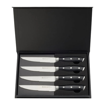 Henckels Forged Accent Steak Knife Set 4 Piece | Black