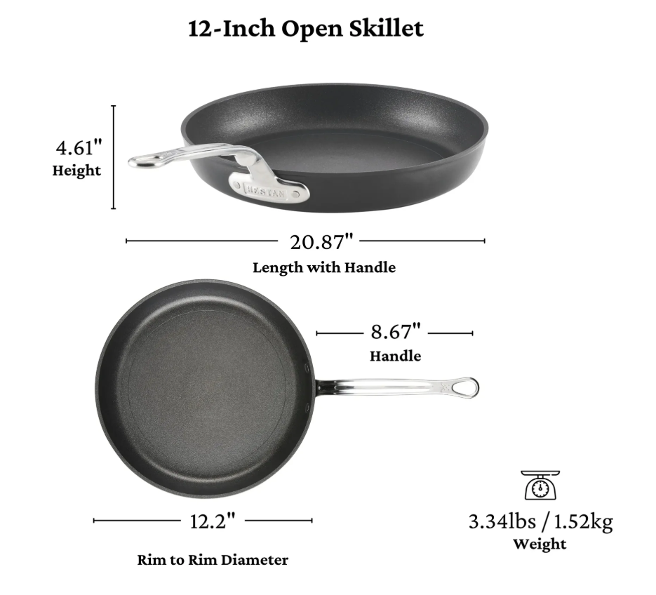 Hestan TITUM® Fusion™ 3-Piece Nonstick Skillet Set (8", 9.5", 12") | The Ultimate Kitchen Trio