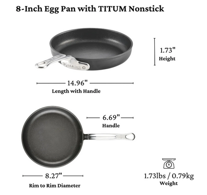 Hestan TITUM® Fusion™ 8" Egg Pan | Professional Nonstick Omelet Pan