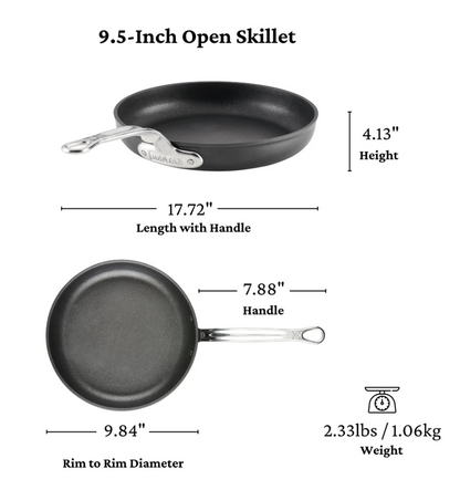 Hestan TITUM® Fusion™ 9.5" Nonstick Open Skillet | Professional Small Frying Pan