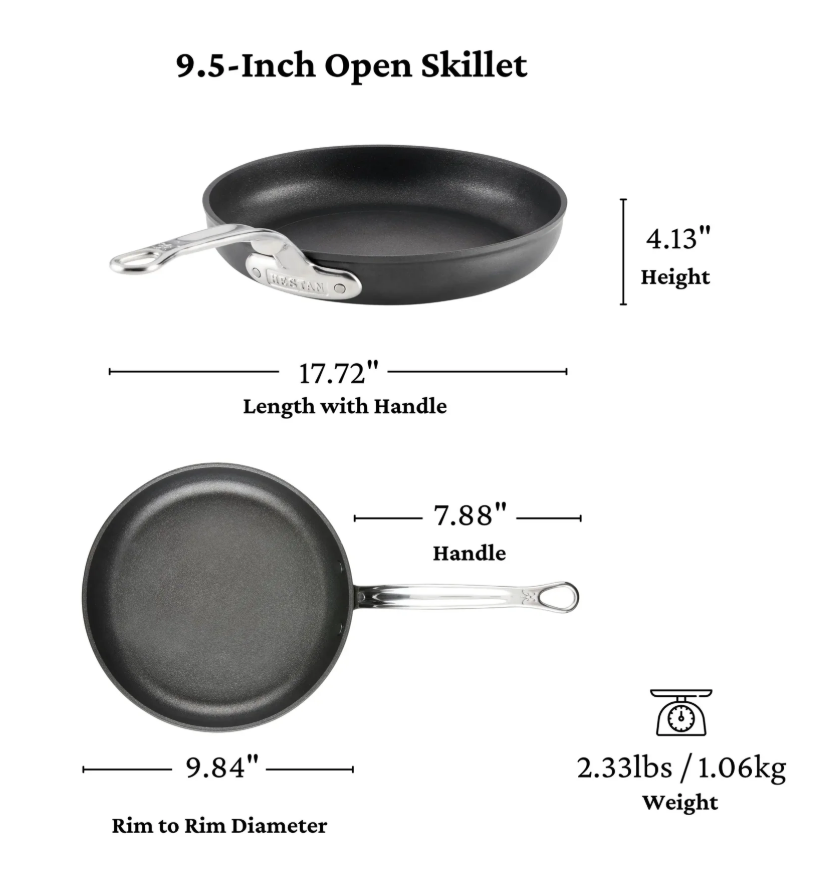 Hestan TITUM® Fusion™ 9.5" Nonstick Open Skillet | Professional Small Frying Pan