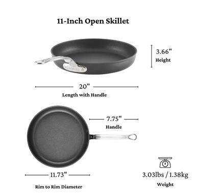 Hestan TITUM® Fusion™ 11" Nonstick Open Skillet | Professional Medium Frying Pan