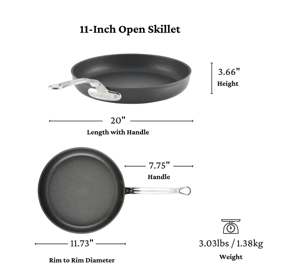 Hestan TITUM® Fusion™ 11" Nonstick Open Skillet | Professional Medium Frying Pan