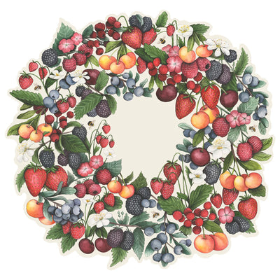 Hester & Cook Die-Cut Berry Wreath Paper Placemats | Set of 12