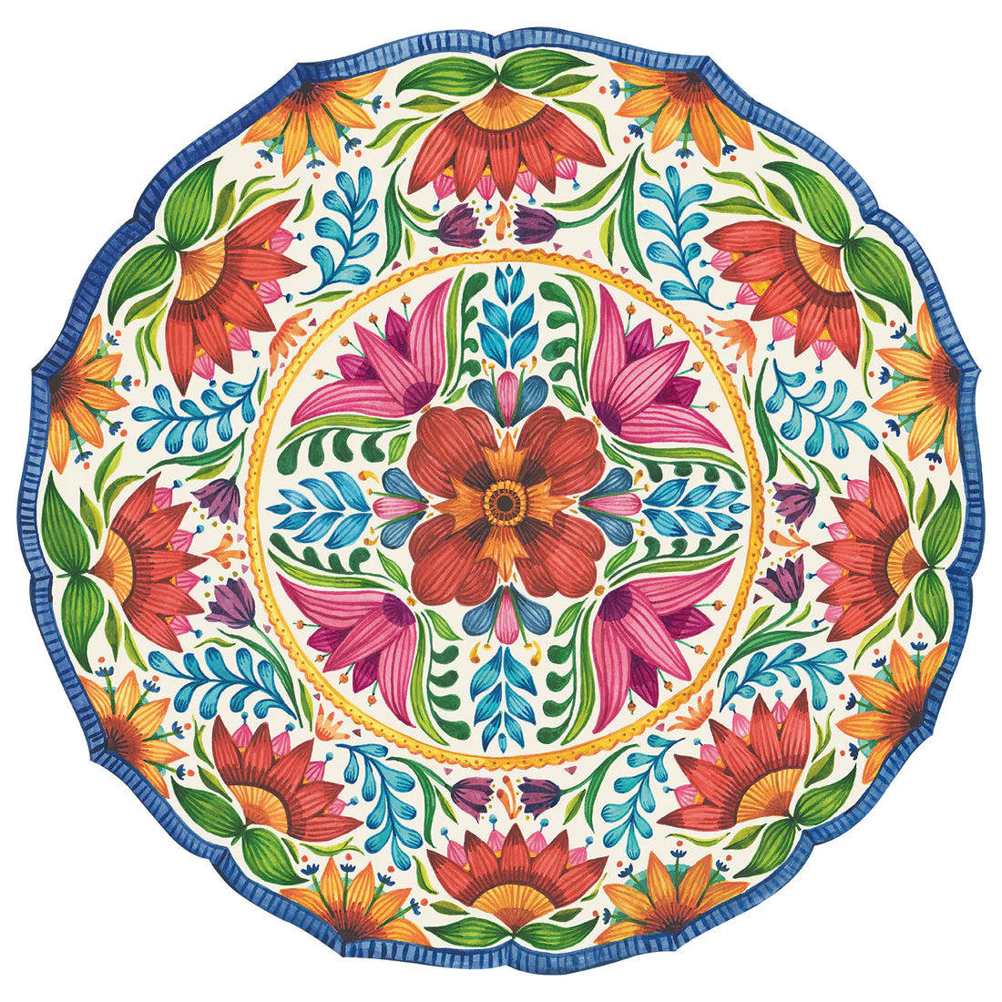 Hester & Cook Die-Cut Fiesta Floral Paper Placemats | Set of 12