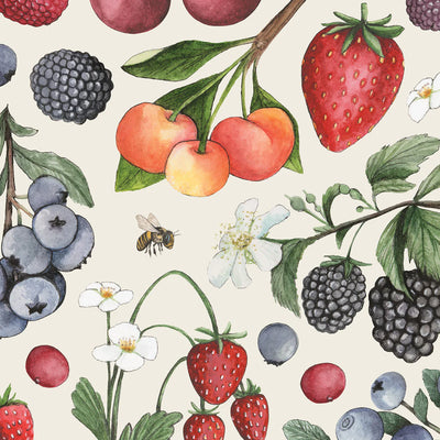 Hester & Cook Wild Berry Cocktail Napkins | 20 Count Premium Paper Napkins