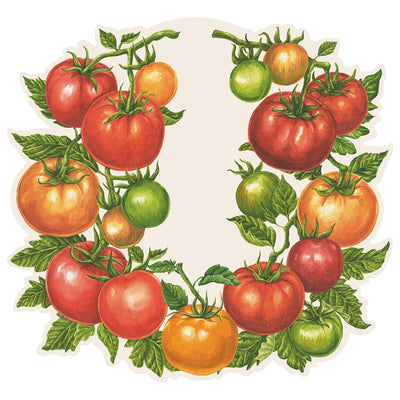 Hester & Cook Die-Cut Tomato Paper Placemats | Set of 12 Garden Themed Mats
