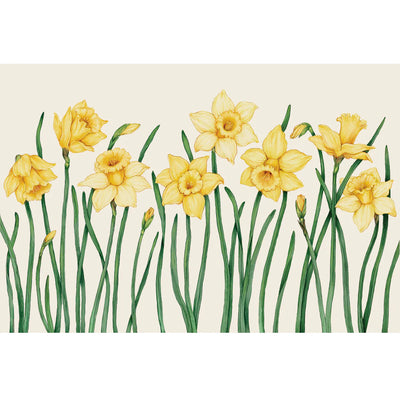 Hester & Cook Field of Daffodils Paper Placemats | Set of 12 Spring Floral Mats
