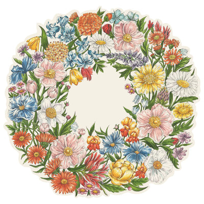 Hester & Cook Die-Cut Wildflower Wreath Paper Placemats | Set of 12