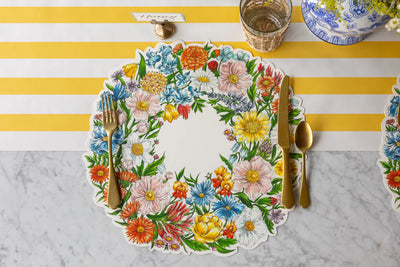 Hester & Cook Die-Cut Wildflower Wreath Paper Placemats | Set of 12