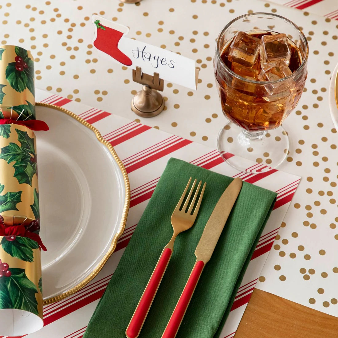 Hester & Cook Gold Confetti Paper Table Runner | 20" x 25' Metallic Roll