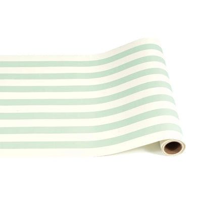 Hester & Cook Seafoam Classic Stripe Paper Table Runner | 20" x 25'
