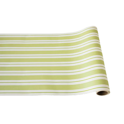 Hester & Cook Green Awning Stripe Paper Table Runner | 20" x 25' Roll