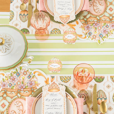 Hester & Cook Green Awning Stripe Paper Table Runner | 20" x 25' Roll
