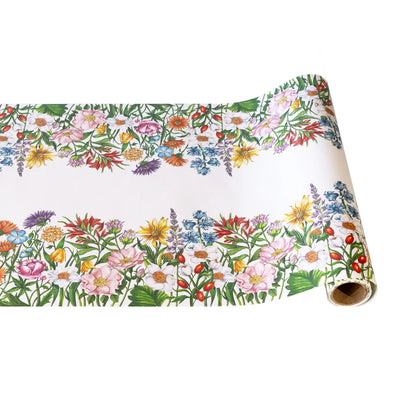 Hester & Cook Wildflower Paper Table Runner – 20" x 25' Floral Roll