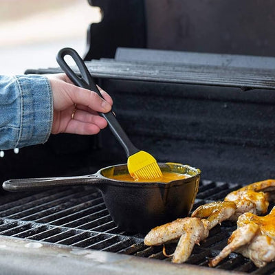 Lodge 15.2 oz Cast Iron Melting Pot + Silicone Basting Brush