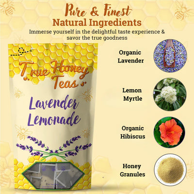 Lavender Lemonade Herbal Tea | Caffeine-Free with Real Honey Granules