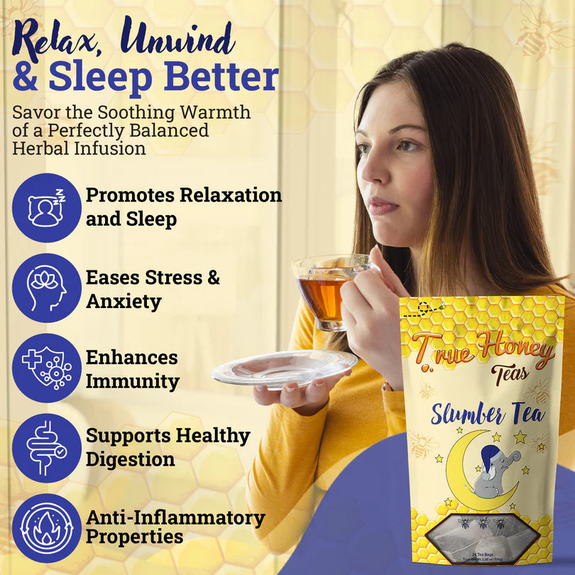 Slumber Tea | Relaxing Caffeine-Free Herbal Blend with Real Honey