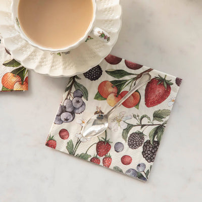 Hester & Cook Wild Berry Cocktail Napkins | 20 Count Premium Paper Napkins