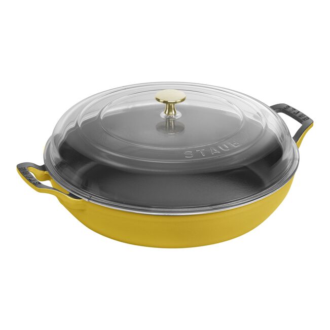 Staub 3.5qt Braiser with Glass Lid - Citron
