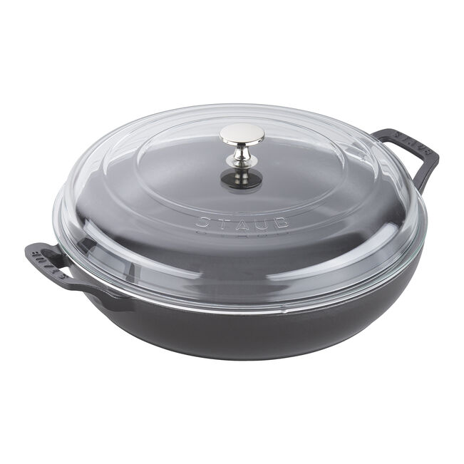 Staub 3.5qt Braiser with Glass Lid - Matte Black