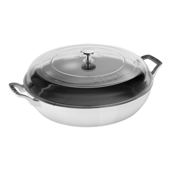 Staub 3.5 Qt Braiser w/ Glass Lid - White