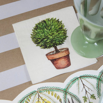 Hester & Cook Topiary Guest Napkins | 15 Count Premium Paper Cocktail Napkin