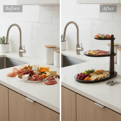 Totem Axis Black 3‑Tier Serving Stand