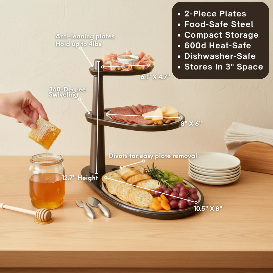 Totem Axis Black 3‑Tier Serving Stand