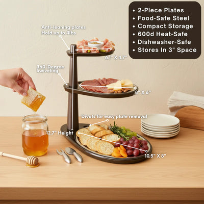 Totem Axis Black 3‑Tier Serving Stand