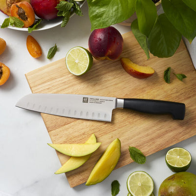 Zwilling Four Star Hollow Edge Santoku Knife | 7 Inch