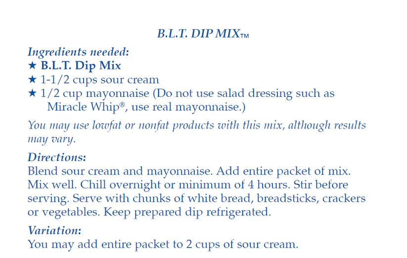 BLT Dip Mix