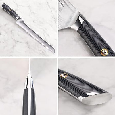 Cangshan NAKA Series Offset Bread Knife w/Sheath | 9 Inch