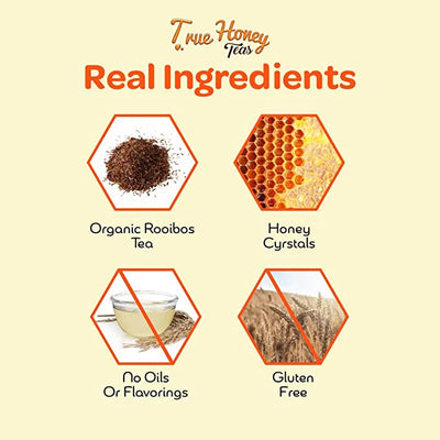 Peach Rooibos Tea | Caffeine-Free Herbal Tea with Real Honey Granules