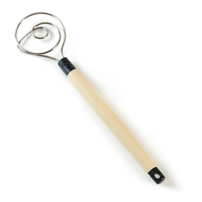 Brod & Taylor Heavy Duty Dough Whisk | Stainless Steel Baker's Mixing Tool with Non-Slip Silicone Grip